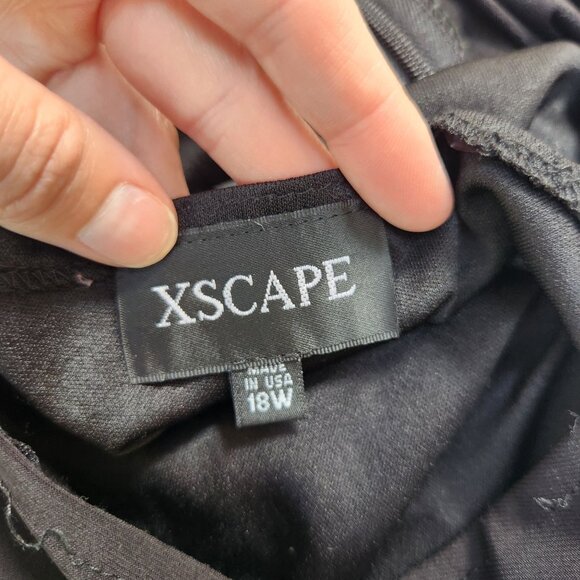 Xscape Formal Black Jumpsuit Gold Beaded Gown Mother of the Bride Women's 18W - Picture 8 of 11